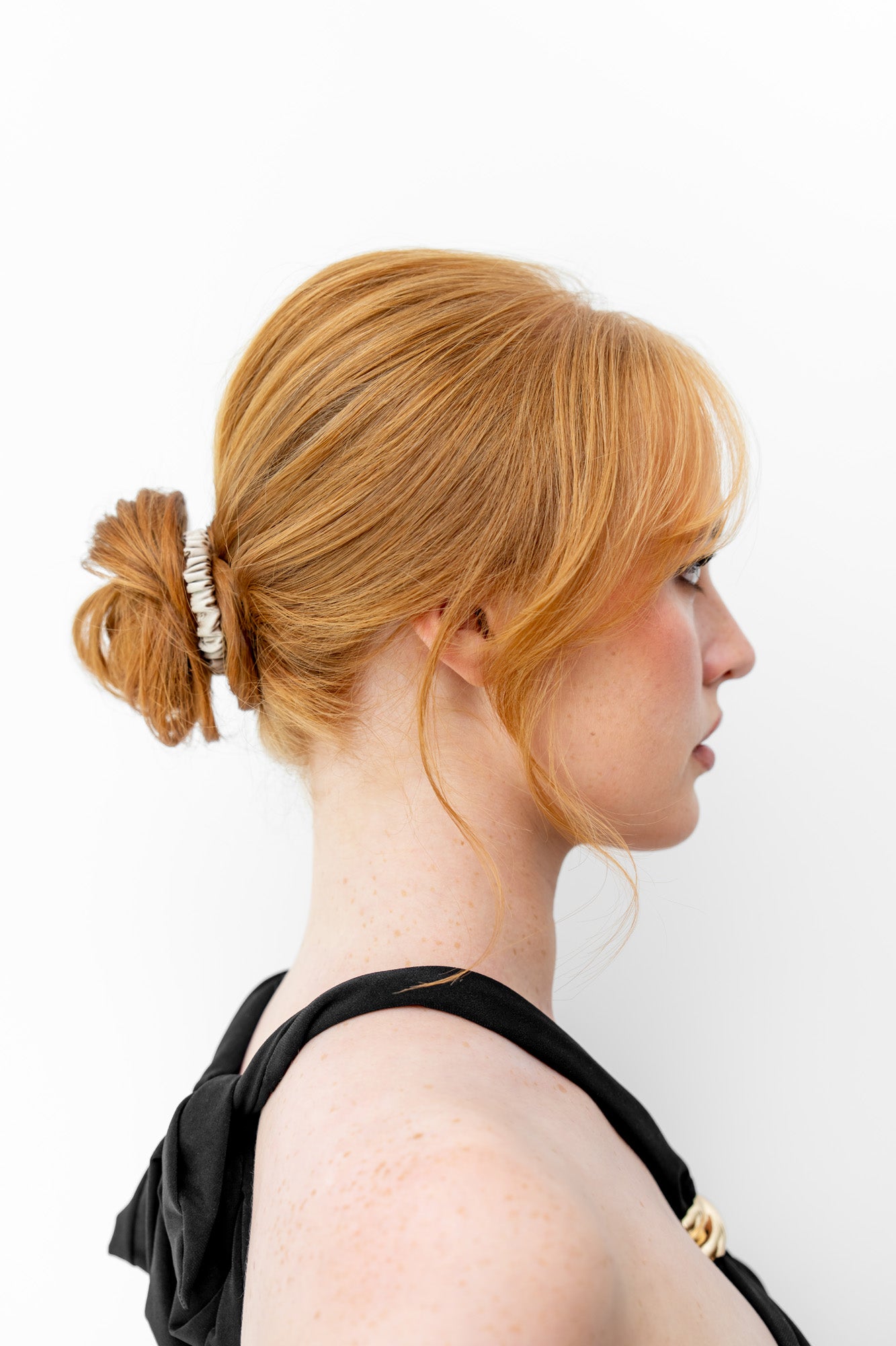 The Silk Scrunchie - Skinny Style - 3 Pack - Black, Champagne & Blush Pink