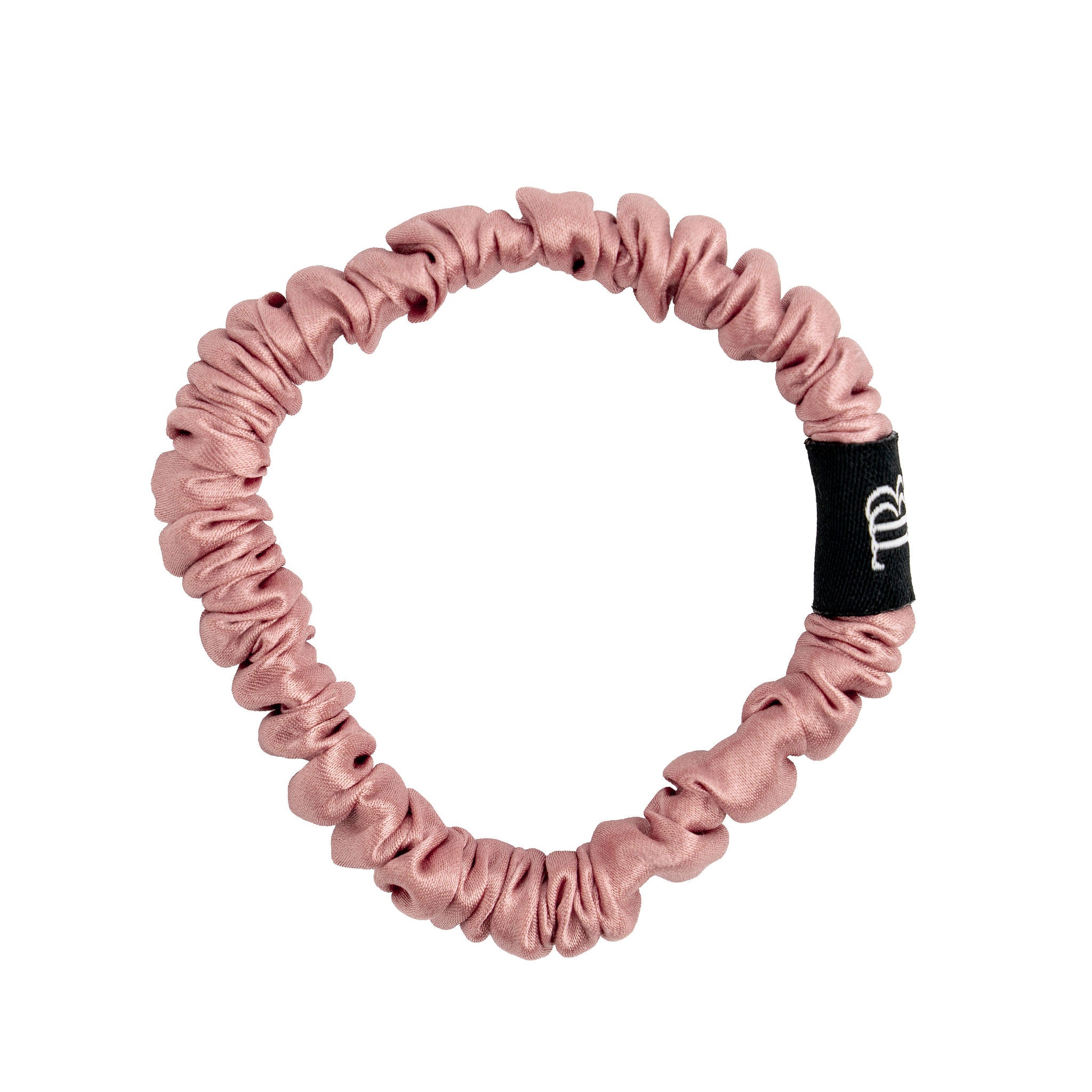 The Silk Scrunchie - Skinny Style - 3 Pack - Black, Champagne & Blush Pink